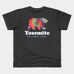 Yosemite National Park Bear Tie Dye California Kids T-Shirt